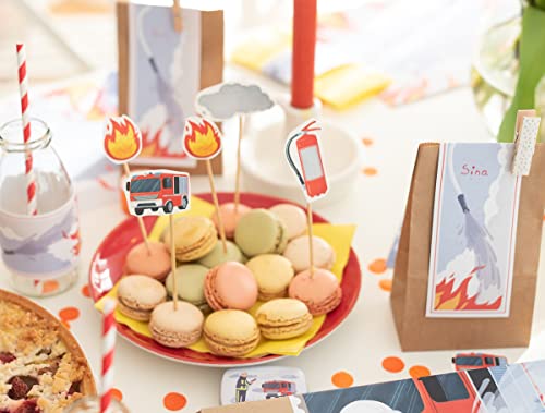 lachentutgut.de Confeti de mesa para cumpleaños infantil, decoración de mesa, decoración de cumpleaños (bomberos)