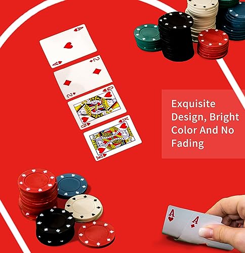 LaiEr Texas Holdem Poker Matte 120 × 60 cm Alfombra de póquer – Mantel de póquer de goma para mesas plegable Super Portable Poker Table Top Layout para juegos en cualquier lugar en azul