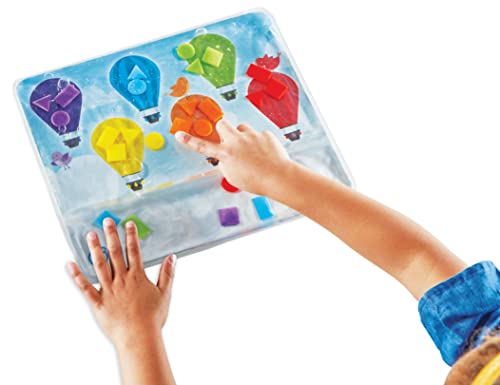 Learning Resources Tableta sensorial con Colores y Formas, Bolsa sensorial Reutilizable para niños, 16 Actividades para Practicar Las Habilidades motoras Finas, 24 Piezas de plástico, 3+