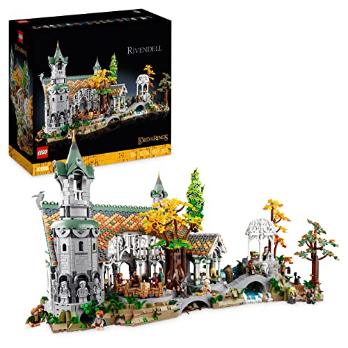 LEGO 10316 Icons EL SEÑOR DE LOS Anillos: RIVENDEL, Maqueta para Construir de la Tierra Media, Gran Set de Juego inmersivo, 15 Minifiguras: Frodo, Bilbo, Gandalf, Legolas, (Exclusivo de Amazon)