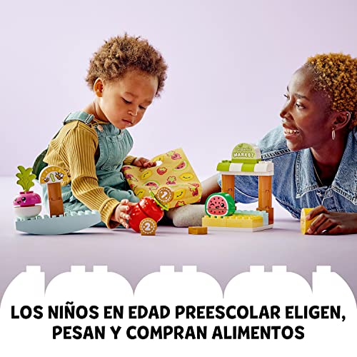 LEGO 10983 Duplo Mercado Orgánico con Piezas de Fruta y Verdura, Juguetes para Bebés de 18 Meses a Niños de 3 Años, Aprender a Contar, Juego Educativo, Regalo Infantil