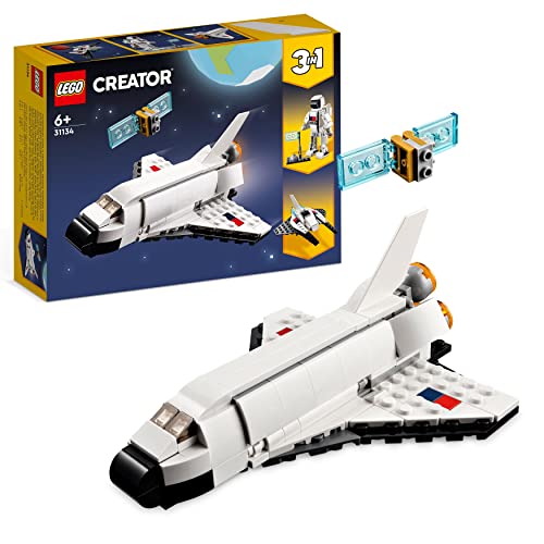 LEGO 31134 Creator 3 en 1 Lanzadera Espacial, Figura de Astronauta o Nave de Juguete, Set de Construcción & 31124 Creator 3en1 Robot Invencible, Dragón o Avión de Juguet