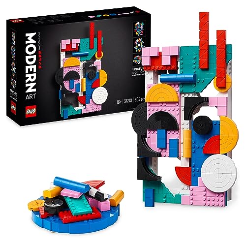 LEGO 31210 Art Arte Moderno, Lienzo Mural Abstracto y Colorido, Decoración para Salón o Dormitorio, Actividad Creativa de Manualidades para Adultos y Adolescentes, Regalo para Mujeres y Hombres