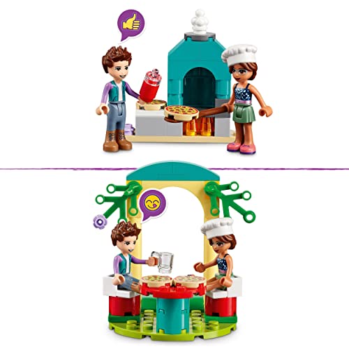 LEGO 41705 Friends Pizzería de Heartlake City, Juguete de Comida con Mini Muñeca Olivia, Regalos Originales para Niños y Niñas de 5 Años o Más