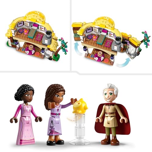 LEGO 43231 Disney Wish Cabaña de ASHA, Casa de Muñecas de Juguete de la Película Wish con Mini Muñecas ASHA, Sakina y Sabino y Figura de Estrella, Niñas y Niños de 7 Años