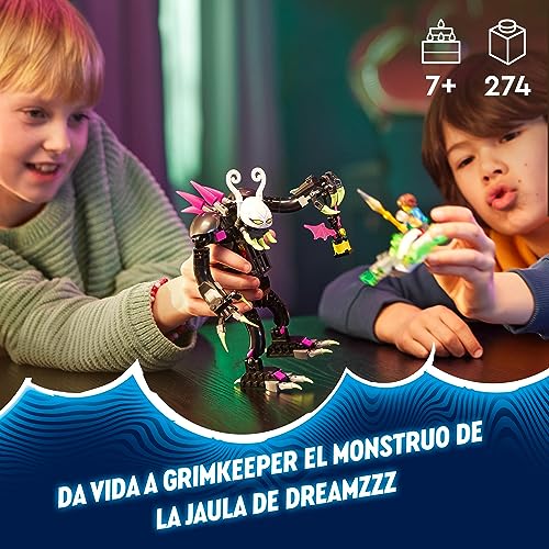 LEGO 71455 DREAMZzz Monstruo de la Jaula, Juguete Creativo para Niños y Niñas de 7 Años o más, Transforma a Z-Blob en un Miniavión o una Moto Flotante, Incluye Minifiguras de la Serie de Televisión