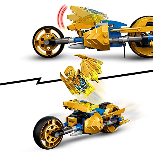 LEGO 71768 Ninjago Moto del Dragón Dorado de Jay, Juguete de Construcción Serie de TV Crystallized, Figura Dorada, Regalo para Niños de 7 Años o Más
