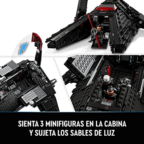 LEGO 75336 Star Wars Transporte Inquisitorial Scythe, Nave Estelar para Construir, Espadas Láser de Juguete, Mini Figuras Ben Kenobi y Gran Inquisidor