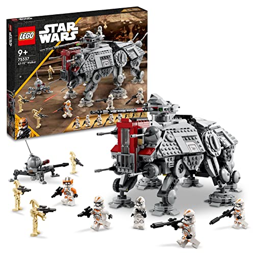 LEGO 75337 Star Wars Caminante AT-TE Articulado, Juguete Construcción, Mini Figura Comandante Cody, 3 Soldados Clon 212 y Droides, Juego de Batalla