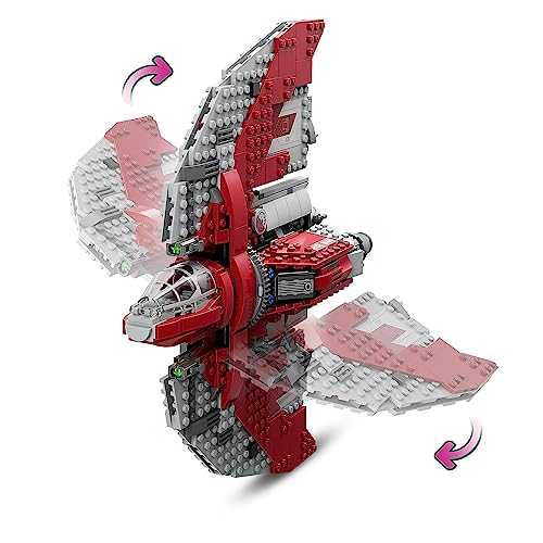 LEGO 75362 Star Wars Lanzadera Jedi T-6 de Ahsoka Tano, Nave Estelar de Juguete para Construir con 4 Minifiguras de Personajes Incl. Sabine WREN y Marrok con Espadas Láser, Regalo de la Serie Ahsoka