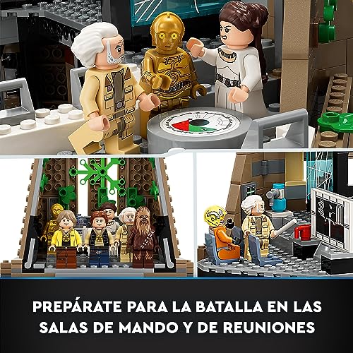 LEGO 75365 Star Wars Base Rebelde de Yavin 4 con 10 minifiguras que incluyen a Luke Skywalker, la Princesa Leia, Chewbacca y 2 Figuras Droide, Caza Estelar Ala-Y y Sala de Mando de Una Nueva Esperanza