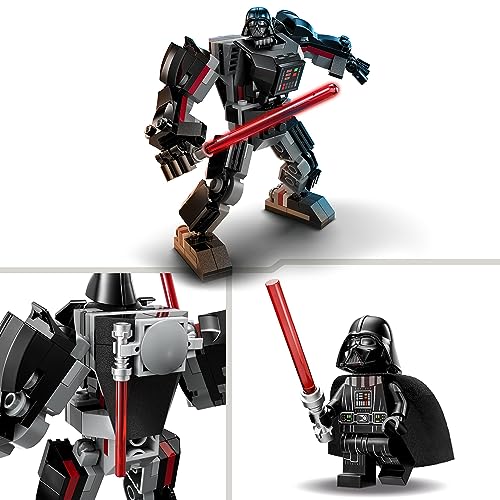 LEGO 75368 Star Wars Meca de Darth Vader, Figura de Acción para Construir con Piezas Articuladas, Cabina para Minifigura, Espada Láser Roja, Juguete Coleccionable para Niños y Niñas a partir de 6 Años