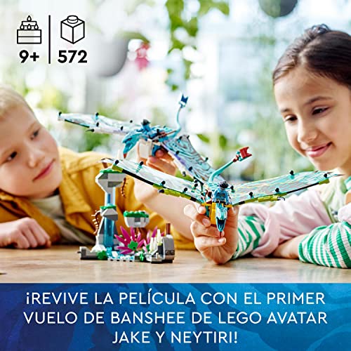 LEGO 75572 Avatar Primer Vuelo en Banshee de Jake y Neytiri, Set de Construcción Pandora, Animales Estilo Dragón de Juguete, 2 Banshees y Mini Figuras