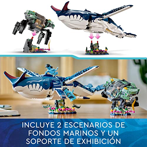 LEGO 75579 Avatar Payakan el Tulkun y Crabsuit, Juguete para Construir de Animal y Vehículo, Película The Way of Water, Aventuras Submarinas, Pandora