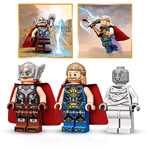 LEGO 76207 Marvel Ataque sobre Nuevo Asgard, Monstruo de Juguete, Set de Construcción, Martillo Thor, Stormbreaker, Regalo para Niños de 7 Años