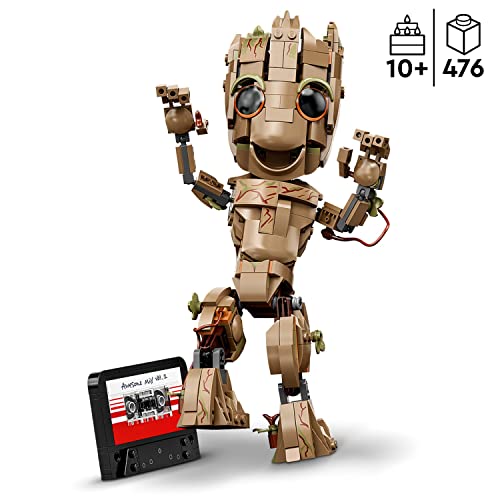 LEGO 76217 Marvel Yo Soy Groot, Figura para Construir, Juguete para Niños a Partir de 10 Años, Decoración, Idea de Regalo Guardianes de la Galaxia 2 para Niños, Niñas y Fans de los Vengadores