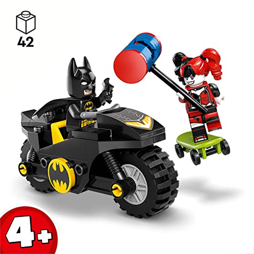 LEGO 76220 DC Batman contra Harley Quinn Juguete de Construcción, Figuras de Acción, Monopatín y Moto para Niños y Niñas de 4 Años o Más, Superhéroes