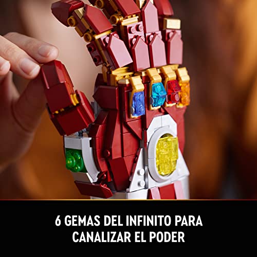 LEGO 76223 Marvel Nanoguantelete, Maqueta de Iron Man para Construir, 6 Gemas del Infinito, Película Vengadores: Endgame, Set de Construcción para Adultos, Artículo Coleccionable de Avengers