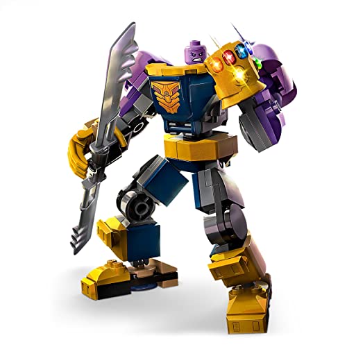 LEGO 76242 Marvel Armadura Robótica de Thanos, Figura de Acción, Juguete Avengers de Construcción, Guantelete del Infinito, Regalos de Superhéroes