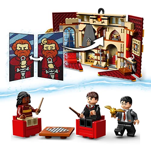 LEGO 76409 Harry Potter Estandarte de la Casa Gryffindor, Sala Común del Castillo de Hogwarts o Cuadro de Pared, Juguete de Viaje, Set Coleccionable