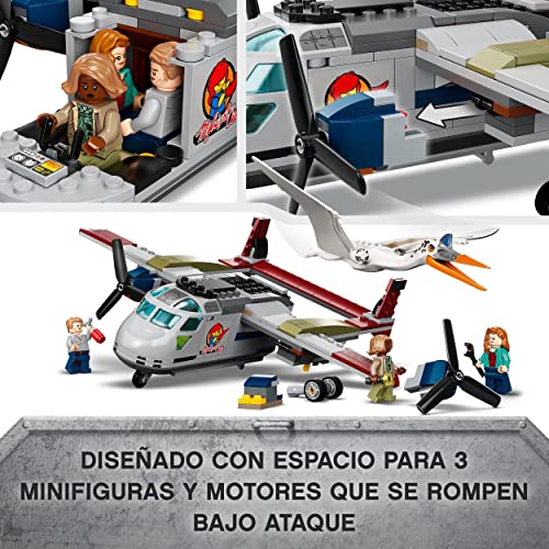 LEGO 76947 Jurassic World Emboscada Aérea del Quetzalcoatlus, Dinosaurios de Juguetes, Dino, Avión para Construir, Figura de Animales y Minifiguras, Regalo para Niños y Niñas a Partir de 7 Años