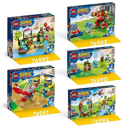 LEGO 76990 Sonic The Hedgehog Sonic: Desafío de la Esfera de Velocidad, Juguete de Construcción con 3 Personajes y Una Figura de Moto Bug Badnik, Juguetes para Niños y Niñas A Partir de 6 Años