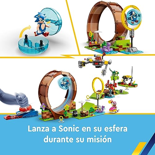 LEGO 76994 Sonic The Hedgehog Sonic: Desafío del Looping de Green Hill Zone, Juego de Construcción para Niños y Niñas con 9 Personajes, Incluidas Las Figuras del Dr. Eggman y Amy