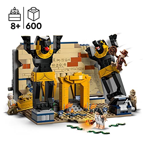 LEGO 77013 Indiana Jones Huida de la Tumba Perdida, Juguete de Construcción con Templo, Mommia y Serpientes, Película en Busca del Arca Perdida, Regalo de Cumpleaños para Niños