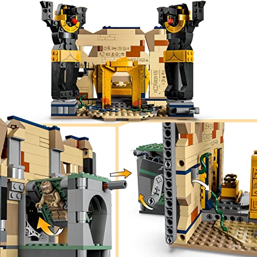 LEGO 77013 Indiana Jones Huida de la Tumba Perdida, Juguete de Construcción con Templo, Mommia y Serpientes, Película en Busca del Arca Perdida, Regalo de Cumpleaños para Niños