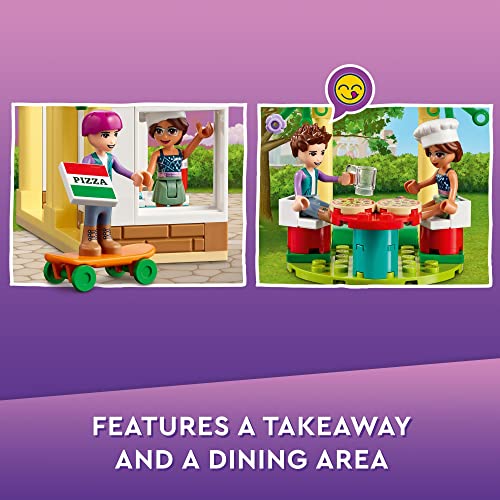 LEGO Friends Heartlake City Pizzeria 41705 - Juego de restaurante, regalo creativo para nietos, juguetes para niños de 5 años en adelante con mini muñecas Olivia y Ethan