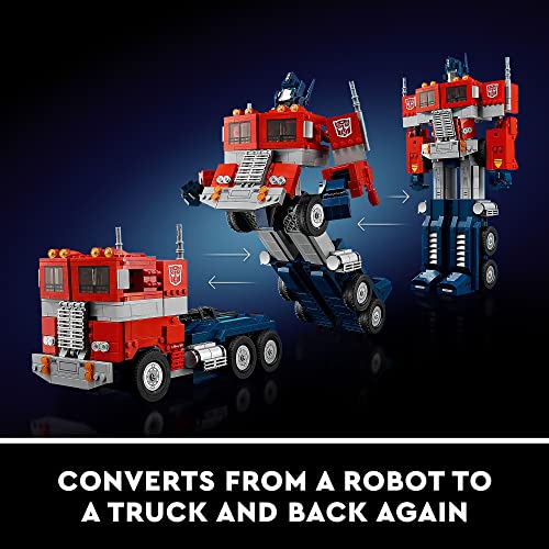 LEGO Icons Optimus Prime 10302 Transformers - Juego de figuras coleccionables transformables 2 en 1 de robot y camión para adultos