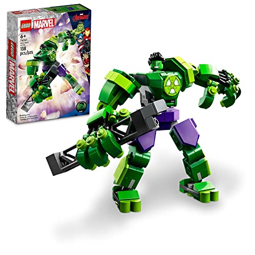 LEGO Marvel Hulk Mech Armor 76241, juego de figuras de acción de los Vengadores, juguetes coleccionables para construir de superhéroes para niños y niñas a partir de 6 años, idea de regalo