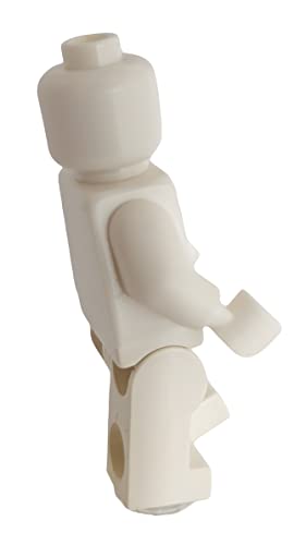 LEGO Minifigure - Cabeza monocromática blanca para torso, brazos, manos y piernas