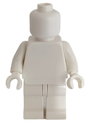 LEGO Minifigure - Cabeza monocromática blanca para torso, brazos, manos y piernas