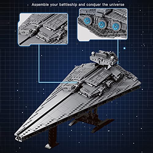 LEICHT Technic Star Destroyer Kit de construcción de ciencia ficción estilo Space Wars nivel victoriano Star Destroyer bloques de construcción modelo compatible con LEGO Star Wars (891 piezas)