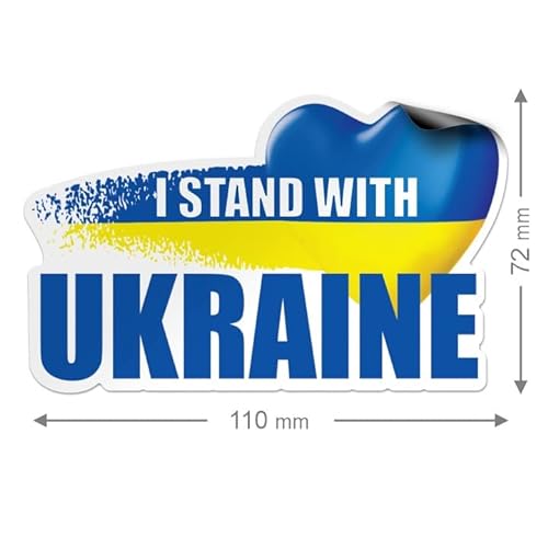 lepni.me Apoyar a Ucrania Magnético Coche | Puerta | Pegatina Nevera Bandera de Ucrania Imán Calcomanía Corazón Símbolo de Apoyo (M Magnetic)