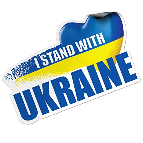 lepni.me Apoyar a Ucrania Magnético Coche | Puerta | Pegatina Nevera Bandera de Ucrania Imán Calcomanía Corazón Símbolo de Apoyo (M Magnetic)