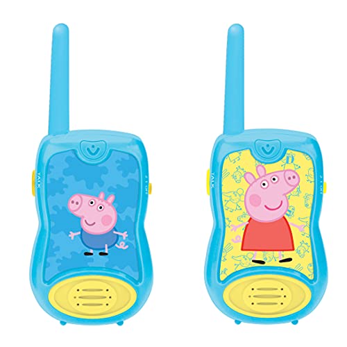 LEXIBOOK Peppa Pig Walkie-talkies, Pinza para Colgar del cinturón, batería, Azul (8597478)
