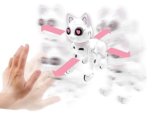 Lexibook Power Kitty-Gato Mando a Distancia, Robot Inteligente Programable, Luz, Sonido, Blanco/Rosa (KITTY01)