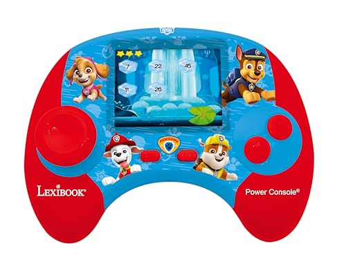 Lexibook, Power Pat' Patrulla-Consola de Juegos Educativos Bilingüe Francés/Inglés con 100 Actividades, JCG100PAi1, Azul/Rojo