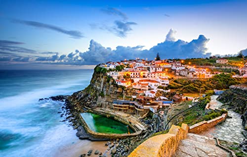 LHJOYSP Juguete niña 8 años Puzzle 1000 Piezas Ciudad Costa Portuguesa océano atlántico Sintra 75x50cm