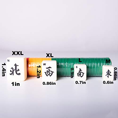 Lim Juego de Mahjong Chino de tamaño Completo 144 Azulejos (Mahjongg, Mah-Jongg, Mah Jongg Set, Majiang) … (M)