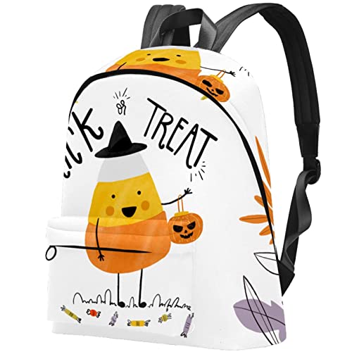 Linda mano dibujada truco o trato de Halloween personalizado mochila de lona, Multicolor