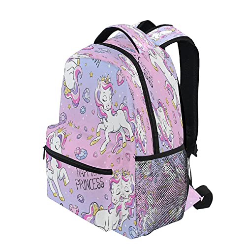 Lindos unicornios en rosa moda imprimir mochilas estudiante mochila grande para niñas niños escuela primaria bolsa de hombro bolsa de libros