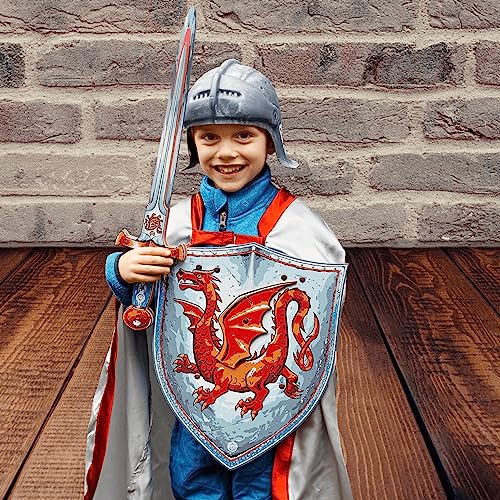 Liontouch - Casco del Caballero Dragón Ámbar | Juguete de Espuma Medieval para Juego de rol para Niños, Listos para Aventuras en el Reino | Armas y Armaduras Seguras para Disfraces y Juegos de rol