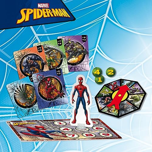 Lisciani - Juego de Defensa Spider-Man - Juego de Mesa - Enemigos a Atrapar - Dashboards Personalizados - Para Jugar en Familia o Amigos - 2 a 4 Jugadores - Para Niños De 6 Años