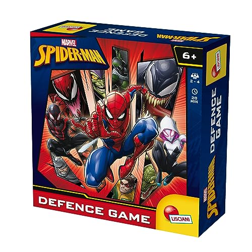 Lisciani - Juego de Defensa Spider-Man - Juego de Mesa - Enemigos a Atrapar - Dashboards Personalizados - Para Jugar en Familia o Amigos - 2 a 4 Jugadores - Para Niños De 6 Años