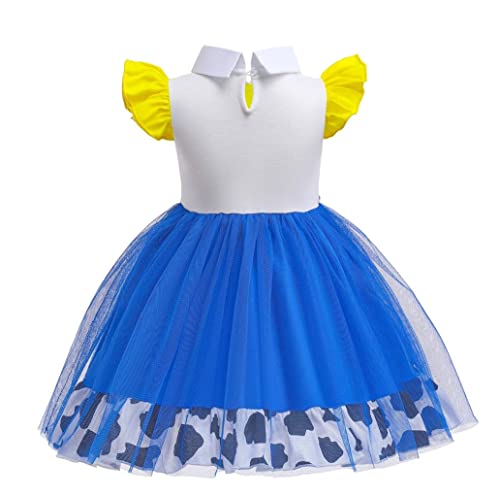 Lito Angels Disfraz de Jessie para Bebe Niña, Vestido de Tul de Verano Ropa Casual, Talla 6-12 meses, Azul (Número de etiqueta 80)