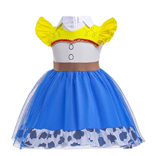 Lito Angels Disfraz de Jessie para Bebe Niña, Vestido de Tul de Verano Ropa Casual, Talla 6-12 meses, Azul (Número de etiqueta 80)