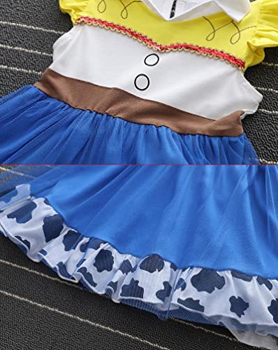 Lito Angels Disfraz de Jessie para Niña Pequeñas, Vestido de Tul de Verano Ropa Casual, Talla 2-3 años, Azul